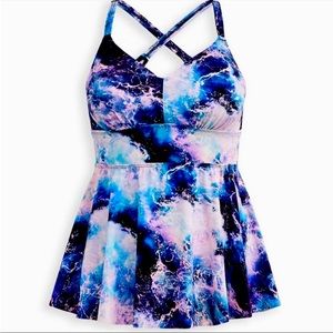 Torrid Swim Wire Free Razorback Tankini sz 3